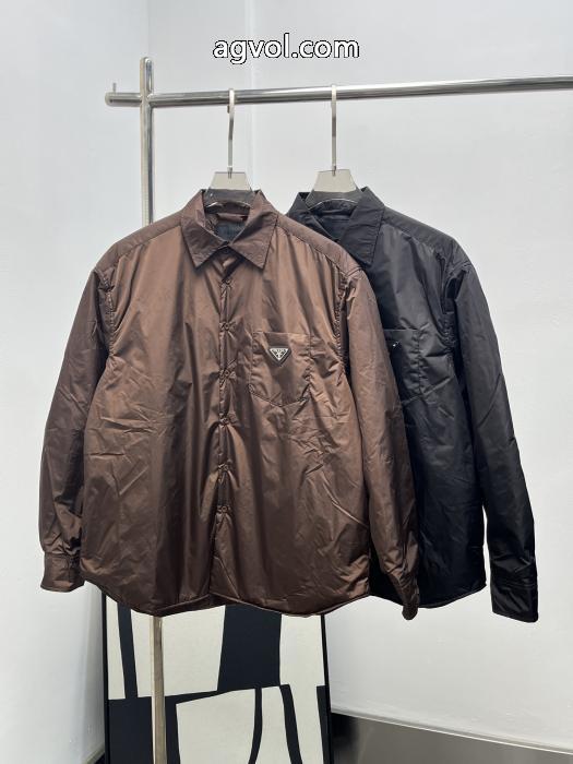 Prada秋冬新作再生ナイロンシャツ式綿入れの服_0_3