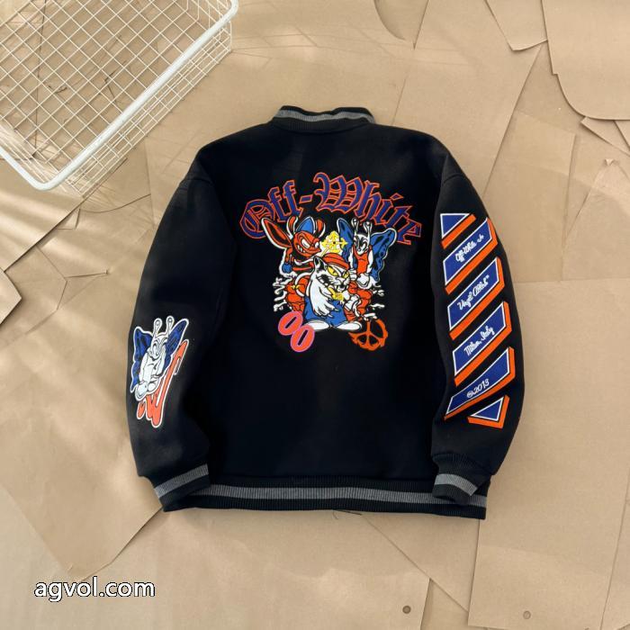 OFF WHITE腕章ミツバチ貼りタオル刺繍野球ウェアコート_0_0
