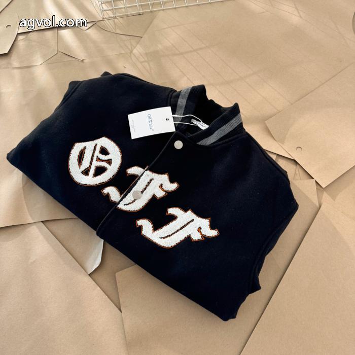 OFF WHITE腕章ミツバチ貼りタオル刺繍野球ウェアコート_0_1