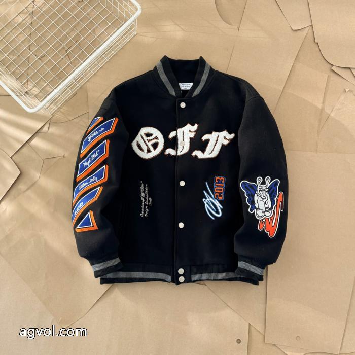 OFF WHITE腕章ミツバチ貼りタオル刺繍野球ウェアコート_0_2