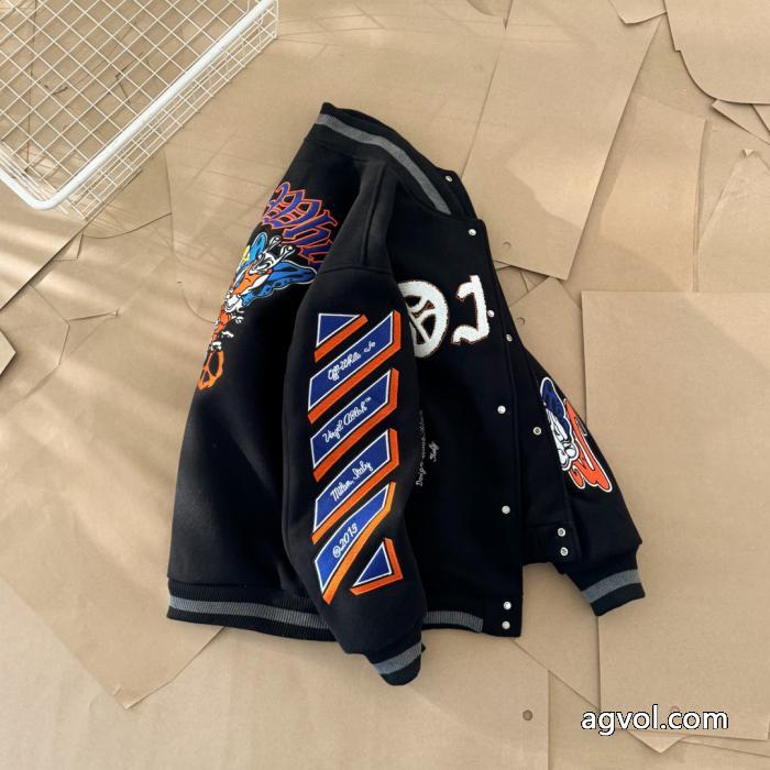 OFF WHITE腕章ミツバチ貼りタオル刺繍野球ウェアコート_0_5