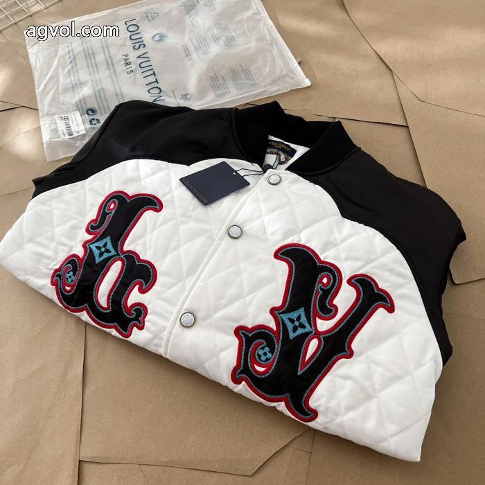 LOUIS VUITTONひし形布刺繍工芸衝突色野球服コート_0_5