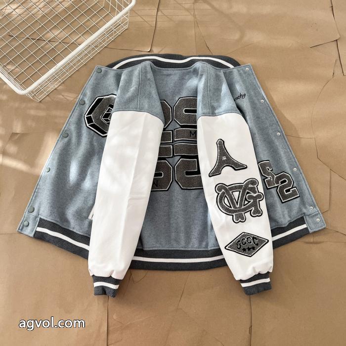 GIVENCHY 52スエードタオル刺繍野球服コート_0_0