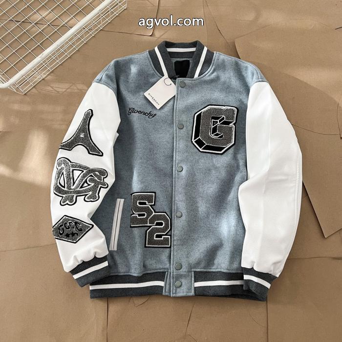 GIVENCHY 52スエードタオル刺繍野球服コート_0_4