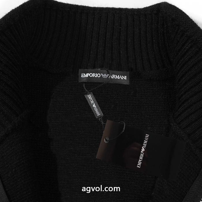 EMPORIO ARMANIファータートルネックハーフジップニットセーター_0_4