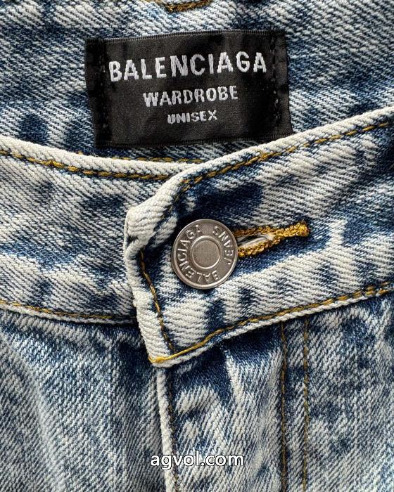 BALENCIAGA雪花水洗色あせ旧マイクロラッパジーンズ_0_1