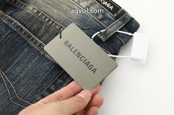 Balenciaga高定竹節マイクロラッパストレートジーンズ長ズボン_0_1