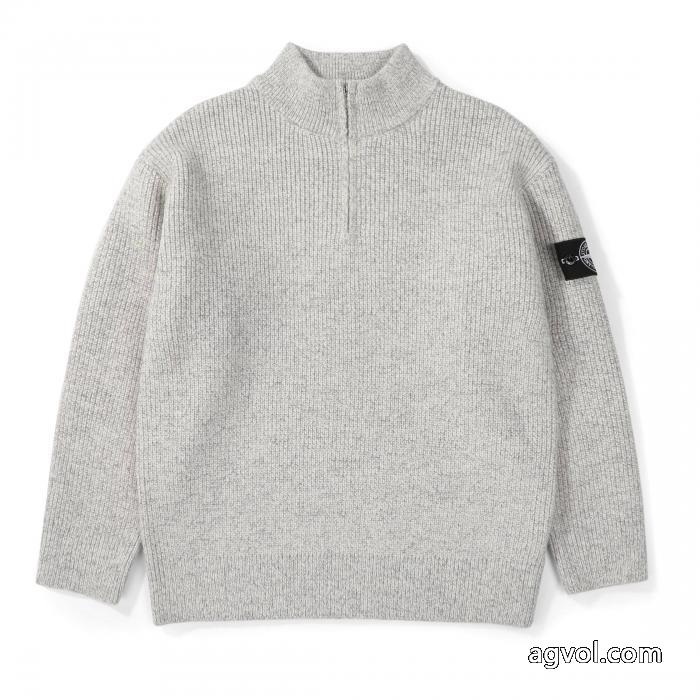 STONE ISLAND定番ハーフジッパーワッペンニットセーター_0_0
