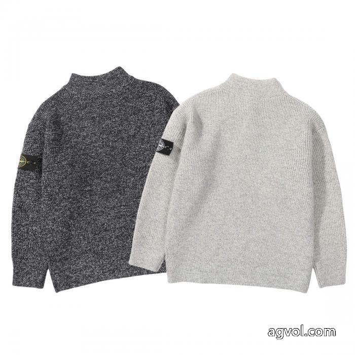 STONE ISLAND定番ハーフジッパーワッペンニットセーター_0_1