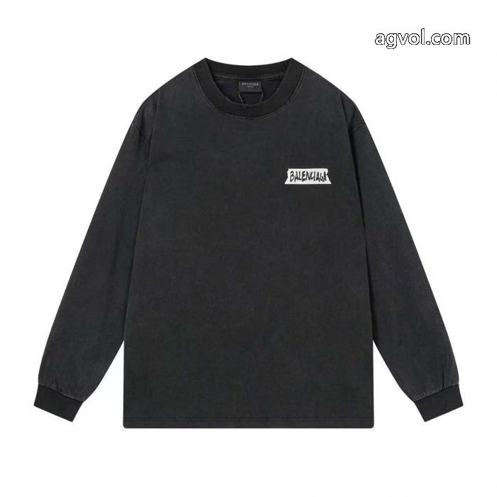 バレンシアガ長袖Tシャツブランド 偽物今年ヒット 品質保証豊富な 高級感漂う_0_0