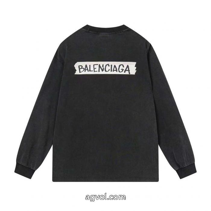 バレンシアガ長袖Tシャツブランド 偽物今年ヒット 品質保証豊富な 高級感漂う_0_1