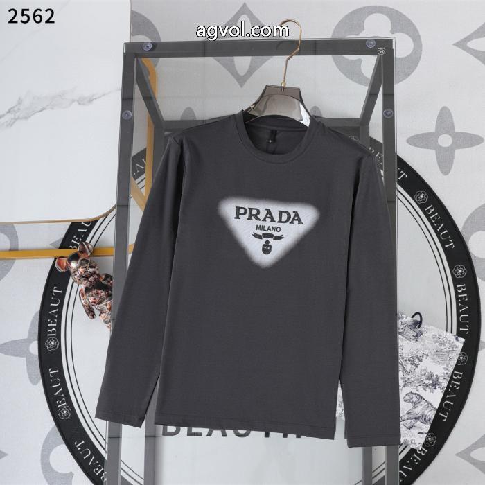 ブランド スーパー コピー 優良店長袖TシャツPRADAHOT新作登場 秋冬季新作 入手困難_0_1