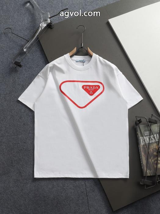 偽 ブランド 購入プラダ半袖Tシャツ使い勝手の良いトレンド 高級品 雑誌掲載_0_2