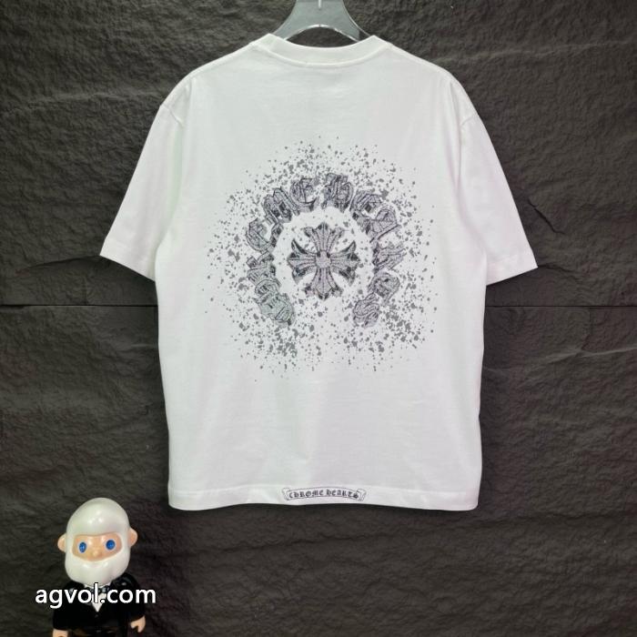 半袖TシャツCHROME HEARTS清涼感 高品質で綺麗 上品な光沢感ブランド 激安_0_2