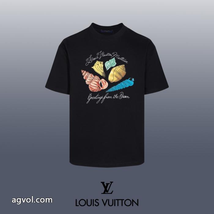 存在感絶大 着心地良く 絶対欲しい新作LOUIS VUITTONブランド コピー 販売半袖Tシャツ_0_3