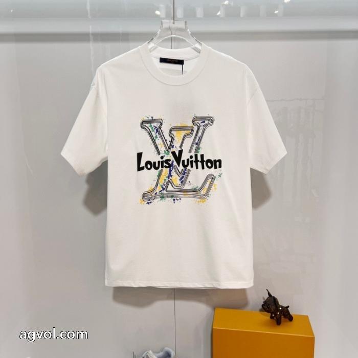 LOUIS VUITTON価格帯が魅力的 機能面抜群 相性抜群のコンビ半袖Tシャツ 2026ブランドスーパーコピー_0_4