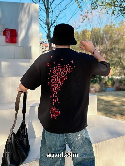 話題となった 限定品も！ フォーマル多機能 CHROME HEARTS偽 ブランド半袖Tシャツ_0_3