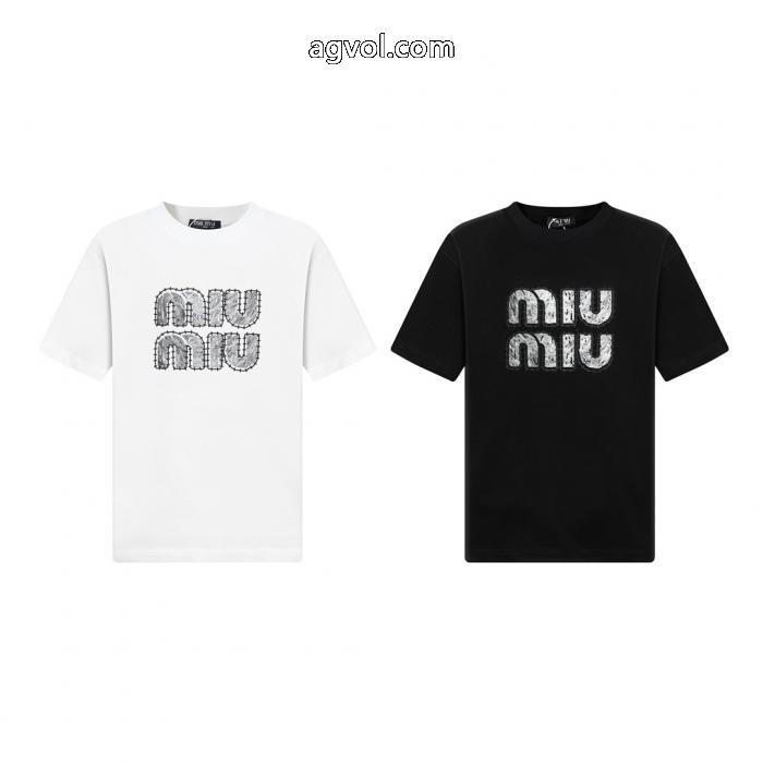 MIUMIUスーパー コピー どこで 買える半袖Tシャツ在庫あり即発 今季人気絶大 圧倒的な存在感_0_2