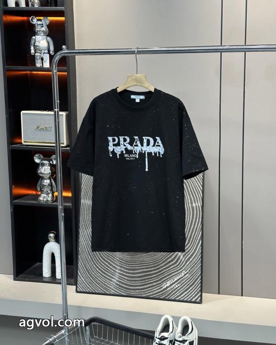 激安 通販 ブランドお買い得品  レア色入荷 在庫セール半袖TシャツPRADA_0_4
