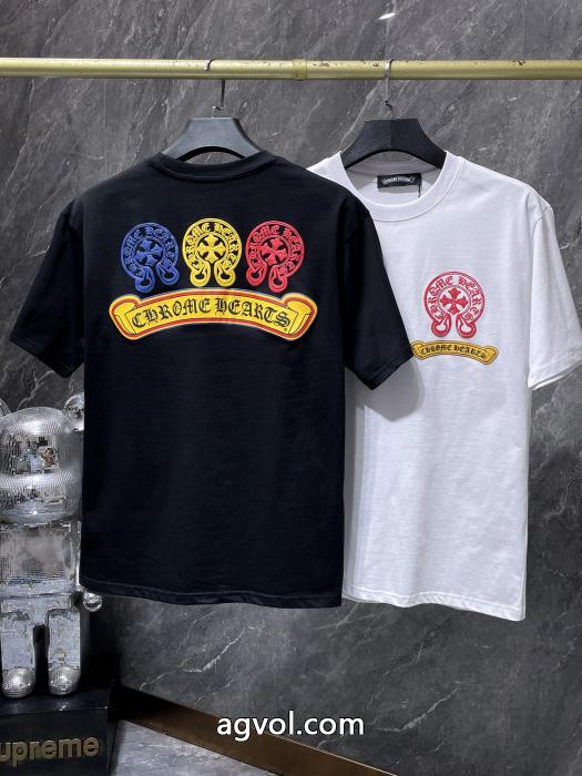 クロムハーツブランド アクセサリー 激安セレブ風  高級素材 人気定番半袖Tシャツ_0_2