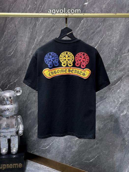 クロムハーツブランド アクセサリー 激安セレブ風  高級素材 人気定番半袖Tシャツ_0_3