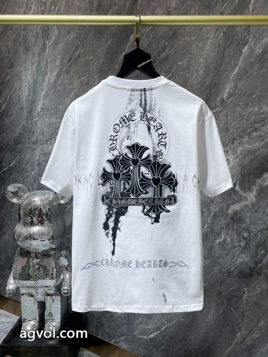 激安 通販 専門ロゴが素敵 上品スタイル 新作売切れ続出半袖TシャツCHROME HEARTS_0_1