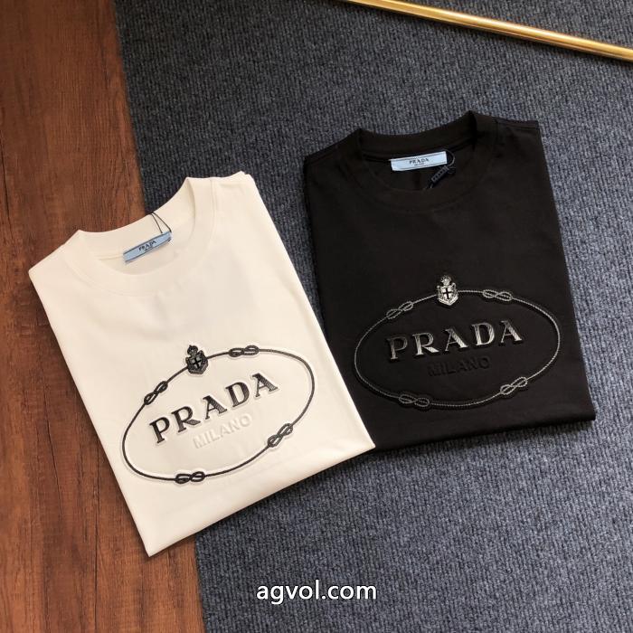 ブランド 通販店半袖Tシャツ高感度アイテム ストリートで人気の高い リッチな印象にPRADA_0_2