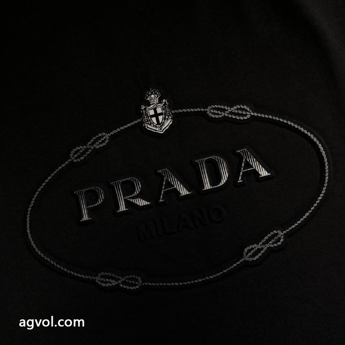 ブランド 通販店半袖Tシャツ高感度アイテム ストリートで人気の高い リッチな印象にPRADA_0_3
