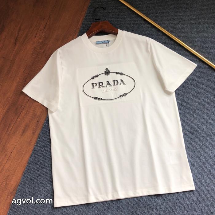 ブランド 通販店半袖Tシャツ高感度アイテム ストリートで人気の高い リッチな印象にPRADA_0_4