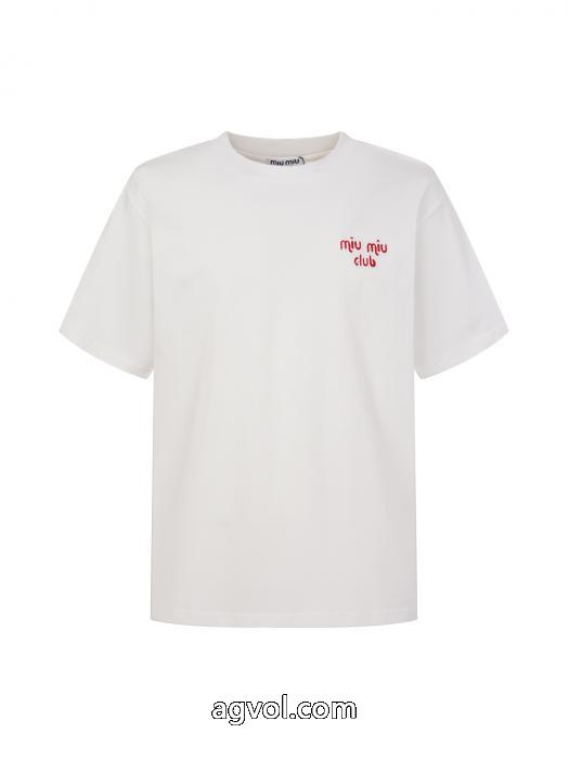 ブランド 激安魅力を持つ 国内発セール完売間近 リッチな印象にMIUMIU半袖Tシャツ_0_3