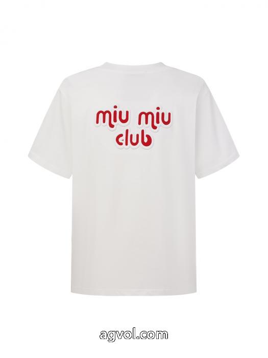 ブランド 激安魅力を持つ 国内発セール完売間近 リッチな印象にMIUMIU半袖Tシャツ_0_4