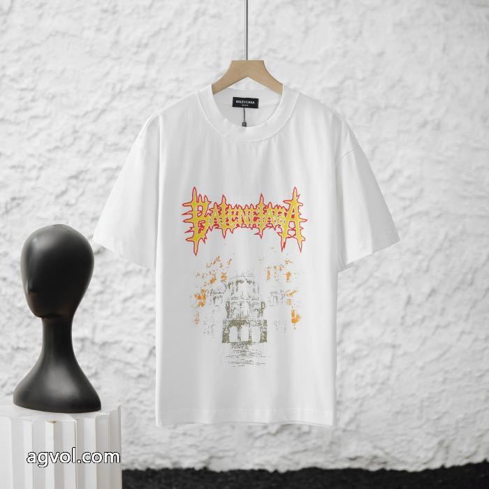 人気話題 存在感のある 特に話題なの上品即完売偽 ブランドbalenciaga半袖Tシャツ_0_2