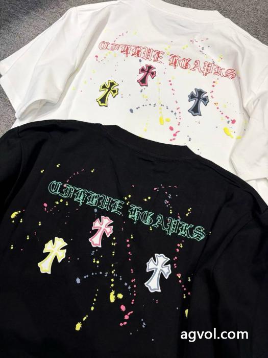 素敵な商品 激安大低価 新価格で登場CHROME HEARTSブランド コピー バック半袖Tシャツ_0_3