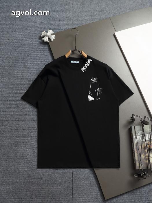 半袖Tシャツ偽物 通販 サイトPRADA夏季新作品 気軽に着れる 格好良いアイテム_0_0