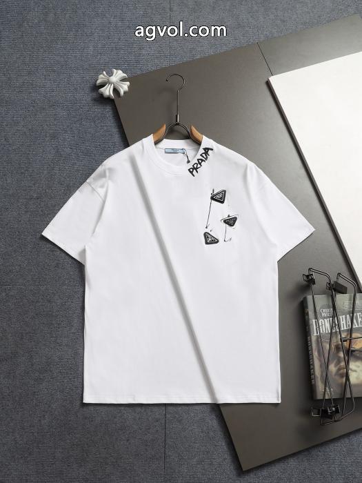 半袖Tシャツ偽物 通販 サイトPRADA夏季新作品 気軽に着れる 格好良いアイテム_0_3