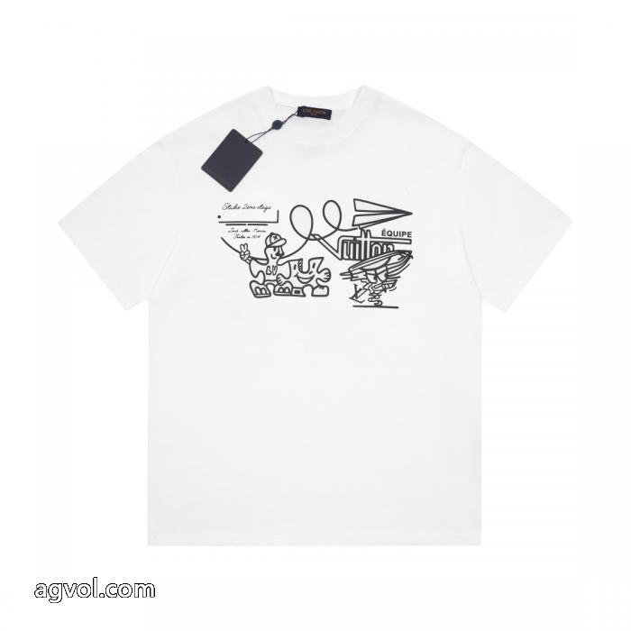 2026限定 男女兼用に人気 肌触りのいい   ロゴ入り新作 コピー ブランド 通販LOUIS VUITTON半袖Tシャツ_0_1