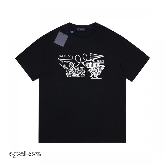 2026限定 男女兼用に人気 肌触りのいい   ロゴ入り新作 コピー ブランド 通販LOUIS VUITTON半袖Tシャツ_0_4