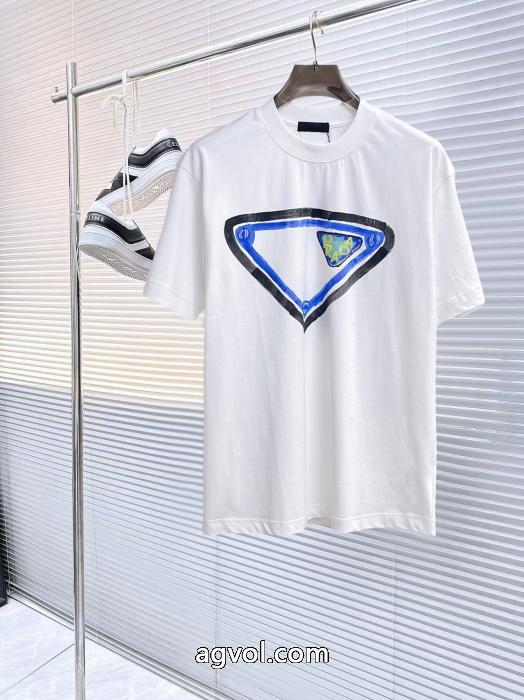 赤字覚悟の超破格 新作多色!! 精巧な逸品半袖Tシャツブランド 偽物 激安 通販PRADA_0_3