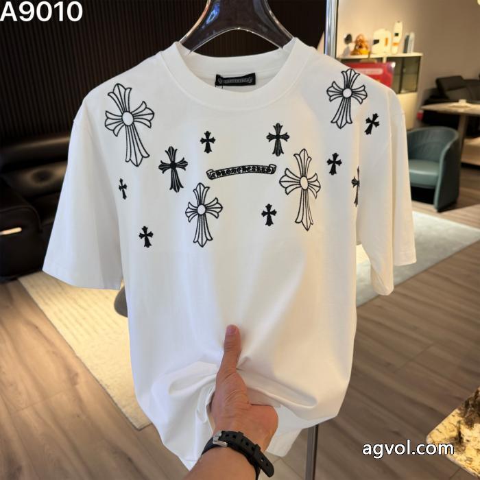 半袖TシャツCHROME HEARTSブランド コピー 販売透け感の持つ涼しげな印象 海外大人気アイテム 男女共用_0_1