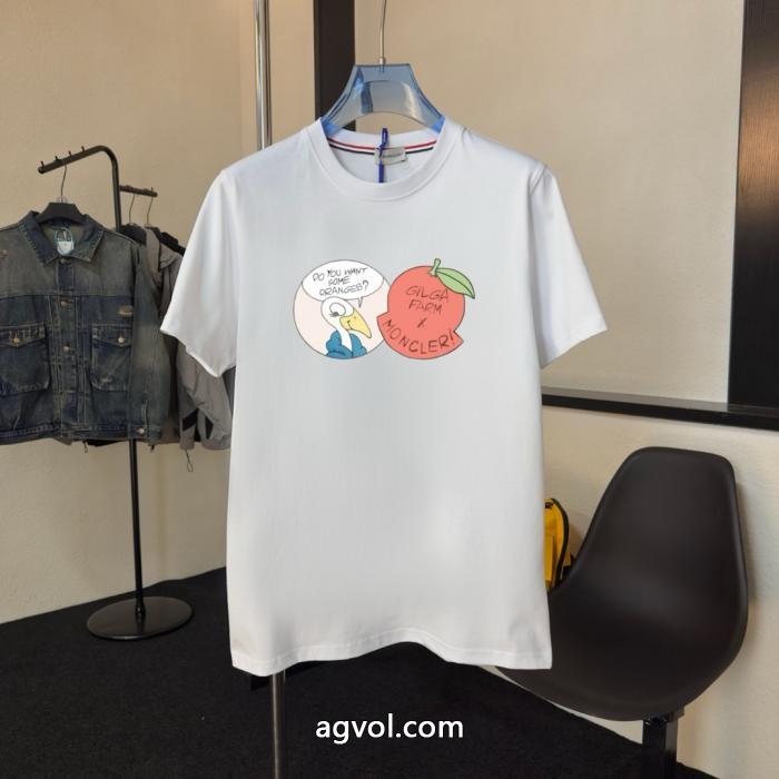 ブランド 激安 サイト首胸ロゴ おしゃれ流行 夏の涼しい人気新作MONCLER半袖Tシャツ_0_1
