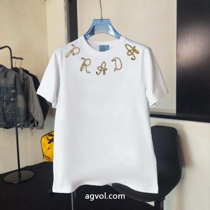 偽物 ブランド 販売半袖Tシャツプラダ品質保証定番人気 着心地の良い 早期完売_0_3