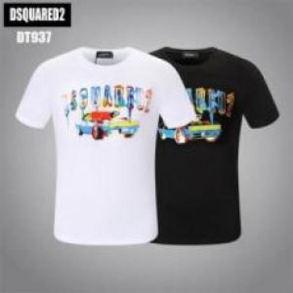 ディースクエアードコピー 肌に馴染みやすい DSQUARED2コピー 半袖Tシャツ 2025 2色可選 高評価の人気品