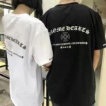 自然な肌触り 2色可選 2025 ファッション 人気 CHROME HEARTSコピー クロムハーツコピー 半袖Tシャツ