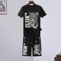 ランキング商品 2026春夏 半袖Tシャツ セットアップ上下 フィリッププレイン PHILIPP PLEIN フィリッププレインコピー ブランド 2色可選