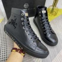 ハイトップシューズ 完売品！フィリッププレイン PHILIPP PLEIN 2026 フィリッププレイン偽物ブランド 足あたりがとても優しい、上質な本革を使っていま