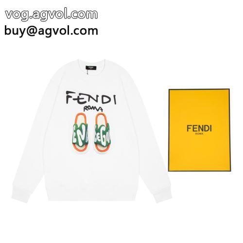 厚手 フェンディコピー 極上の着心地 FENDIコピー ハリのある 2022 2色可選  プルオーバーパーカー