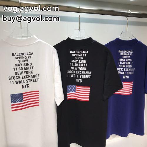 収縮性のある バレンシアガコピー 2022 3色可選 BALENCIAGAコピー 半袖Tシャツ 超人気商品