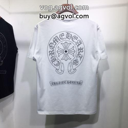  CHROME HEARTSコピー ネックライン 半袖Tシャツ クロムハーツコピー 2色可選 2022 高級感ある  