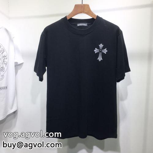 CHROME HEARTSコピー ネックライン 半袖Tシャツ クロムハーツコピー 2色可選 2022 高級感ある