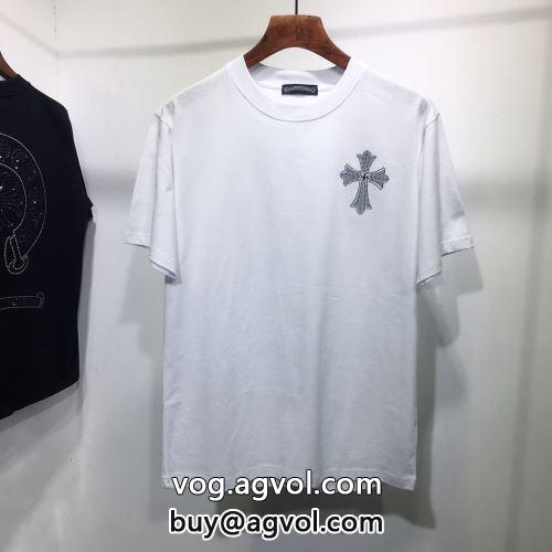 CHROME HEARTSコピー ネックライン 半袖Tシャツ クロムハーツコピー 2色可選 2022 高級感ある